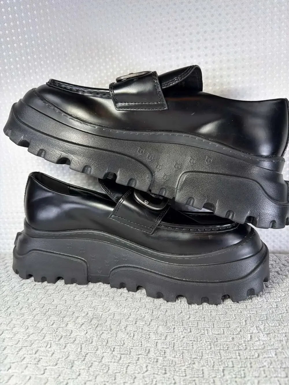 Naked Wolfe Slime Black Leather Platform Loafers